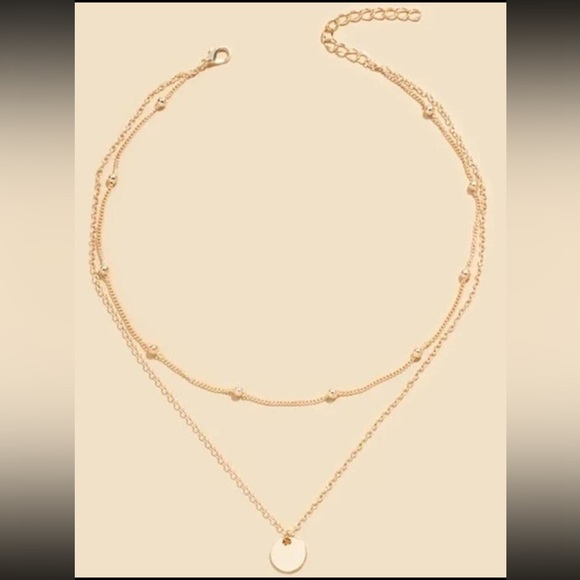 Gold tone coin layered necklace - Picture 2 of 4